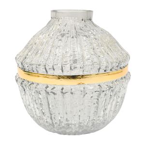 FLORERO VIDRIO LUXE 18X18X17CM GRIS (XY-SL004)