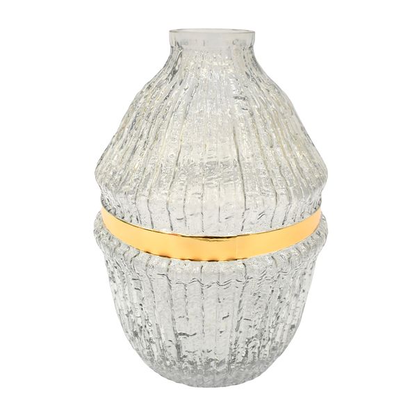 Florero Vidrio Luxe 18X18X26Cm Gris (Xy-Sl005)