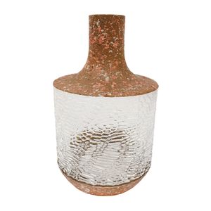 FLORERO VIDRIO CIRCE 17X17X28CM MARMOL (E753-GR)
