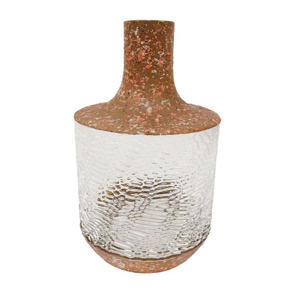 FLORERO VIDRIO CIRCE 17X17X28CM MARMOL (E753-GR)