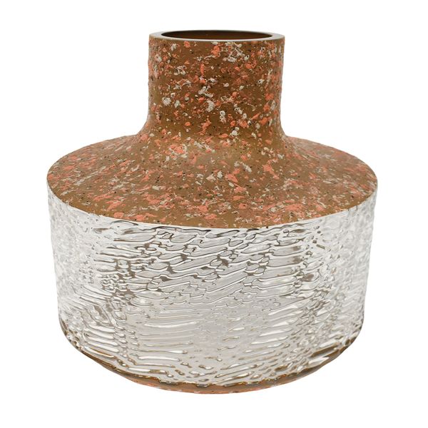 Florero Vidrio Circe 21X21X21Cm Marmol (E754-Gr)