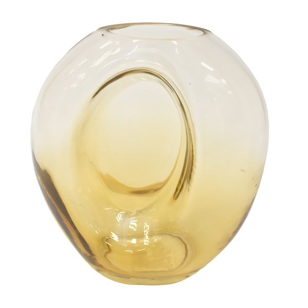 FLORERO VIDRIO AURORA 8X16X18CM MOSTAZA (XY-SL012)