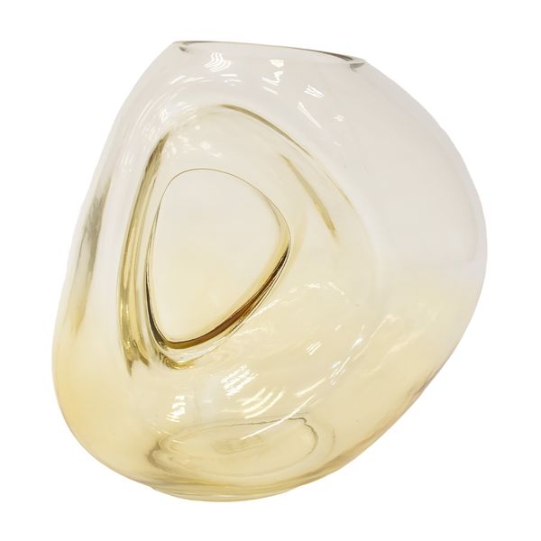 FLORERO VIDRIO AURORA 11X23X23CM MOSTAZA (XY-SL013)