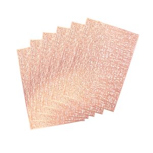 JGO INDIVIDUALES 6 PZS RECTANGULAR LINEAS ROSE GOLD (HME9-021RG)
