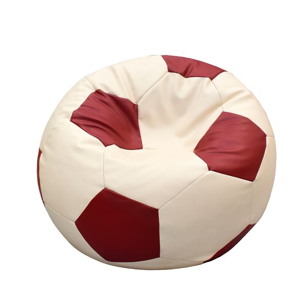 PUFF SOCCER GRANDE CREMA/ROJO