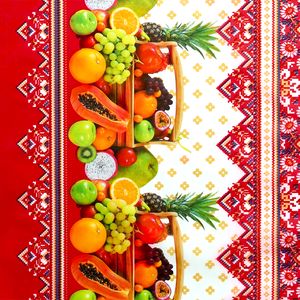 CUBREMESA PLAIN PVC CANASTA FRUTERA ROJO