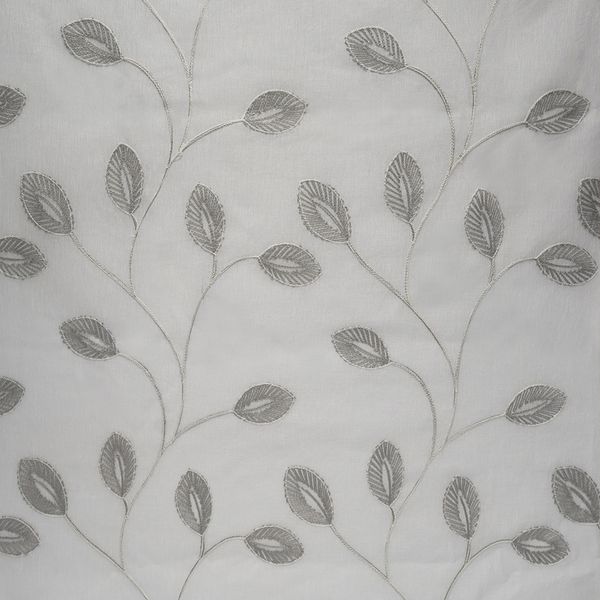 TELA TUL BORDADO CADENA HOJAS GRIS