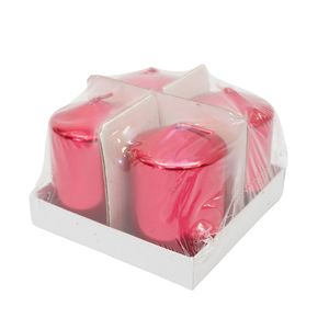 SET VELAS CERA 4 PZS 5X7 CM ROJO (AE35-030R)