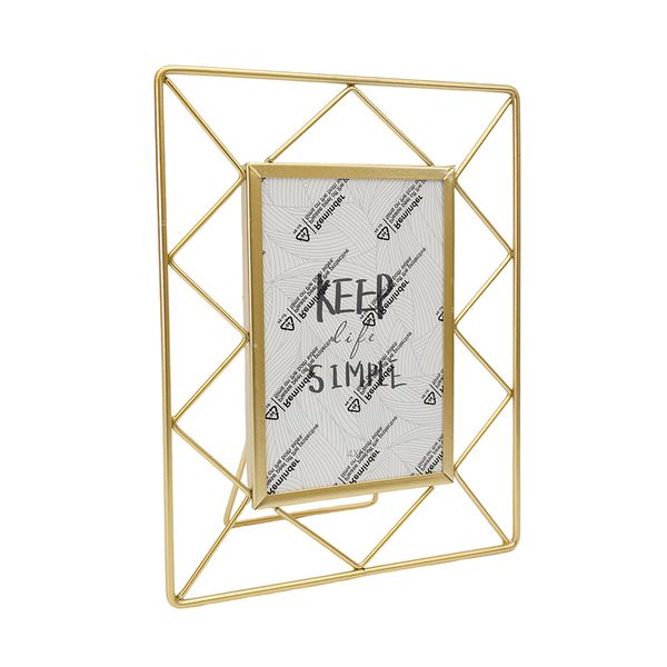 Porta Retrato Metal Zigzag 23.5X18Cm Dorado (Fh-Sl009)