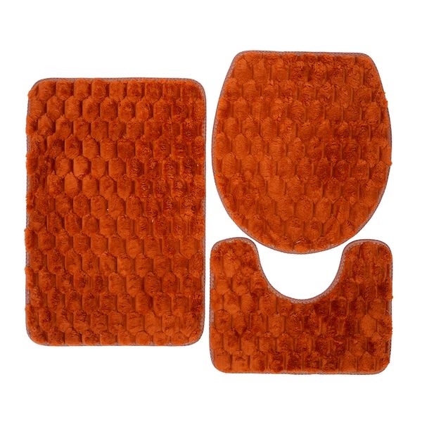 SET DE BAÑO 3 PZS TERCIOPELO TERRACOTA