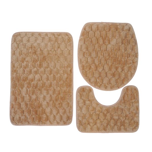 SET DE BAÑO 3 PZS TERCIOPELO BEIGE