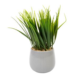 PLANTA ARTIFICIAL C/BASE 9X9X20 CM VERDE C/GRIS