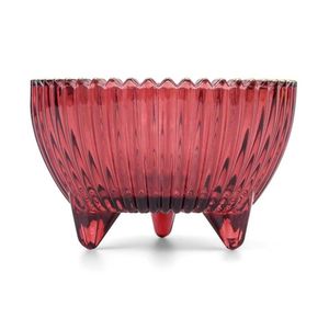 PORTA VELA VIDRIO 9.5X9.5X5.5 CM ROJO (AE125-001DR)