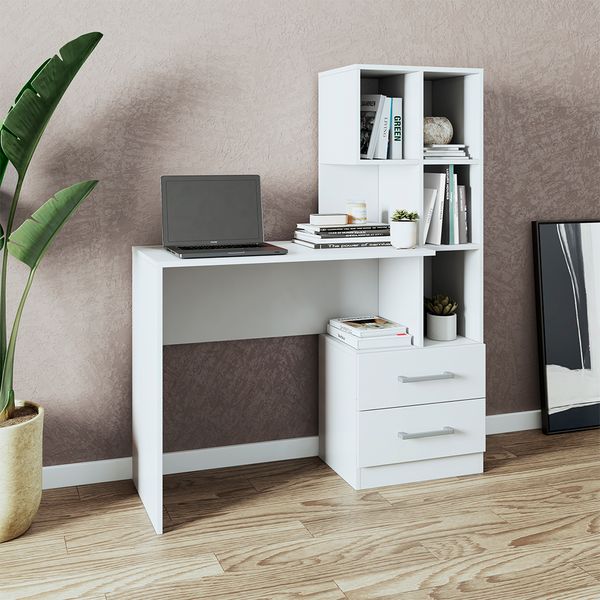 ESCRITORIO KENZIE 1.3X0.4X1.083 MTS BLANCO