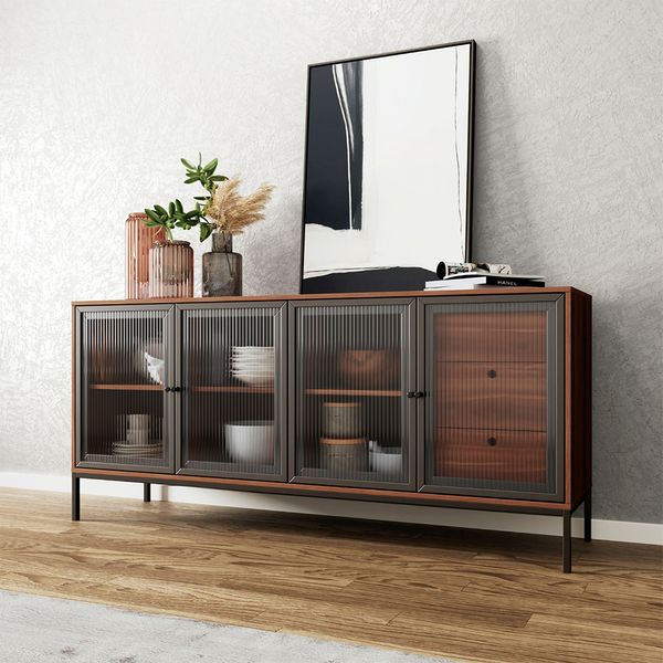 Aparador Rowan 0.81X1.8X0.45 Mts Marron/Negro