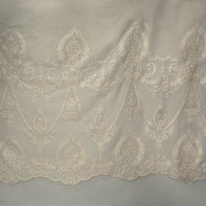 TELA TUL BORDADO VINTAGE BLANCO