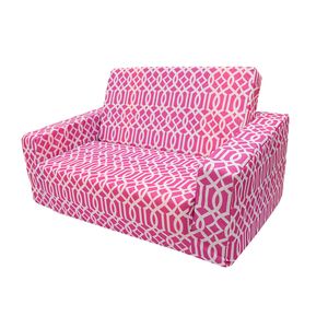 SOFA CAMA INFANTIL ECONOMICO LINEAS ROSADO C/BLANCO