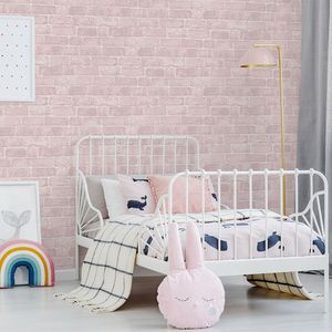 PAPEL TAPIZ KIDS PINK BRICK 0.52X10 MTS PINK