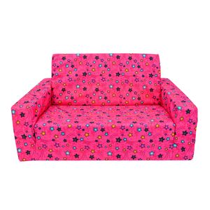 SOFA CAMA INFANTIL ECONOMICO ESTRELLAS FUCSIA