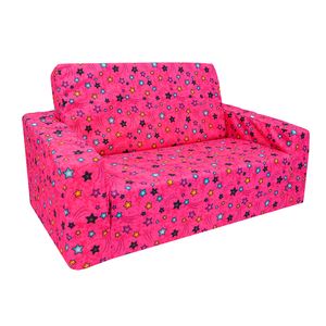 SOFA CAMA INFANTIL ECONOMICO ESTRELLAS FUCSIA