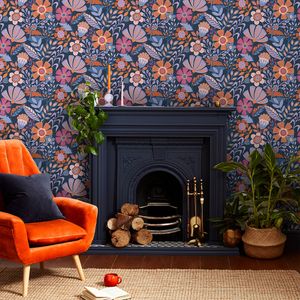PAPEL TAPIZ ENVY OOPSY DAISY 0.52X10 MTS BLUE LILAC TANGERINE