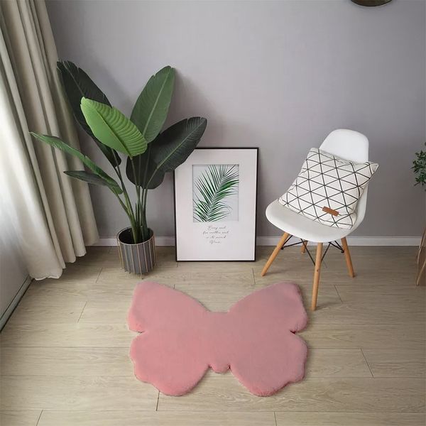 ALFOMBRA MARIPOSA 0.70 X 0.90 ROSA