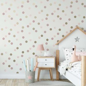PAPEL TAPIZ KIDS HOME DOTTY POLKA 0.52X10 MTS PINK AMERICAN GOLD