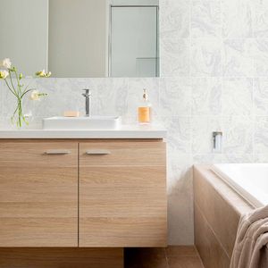 PAPEL TAPIZ OASIS GLITTER MARBLE TILE 0.52X10 MTS WHITE