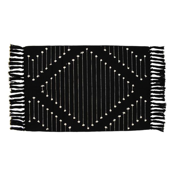 ALFOMBRA BOHEMIA TRIBAL 60X90CM NEGRO (GS31)