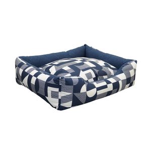 CAMA MASCOTA IMPERMEABLE AQUA GRANDE GEOMETRICO AZUL (PT)