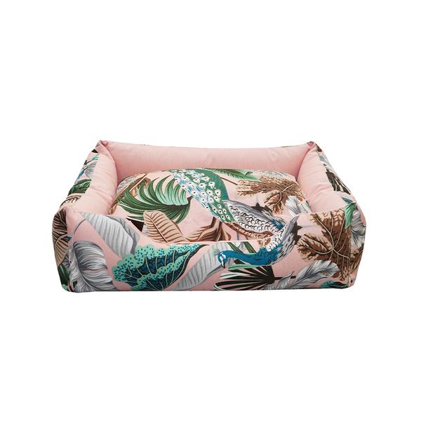 CAMA MASCOTA IMPERMEABLE AQUA MEDIANO HOJAS PALO ROSA (PT)