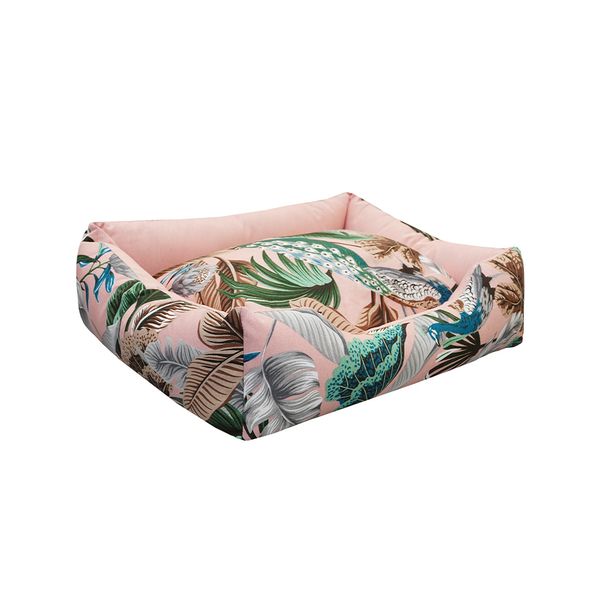 CAMA MASCOTA IMPERMEABLE AQUA MEDIANO HOJAS PALO ROSA (PT)