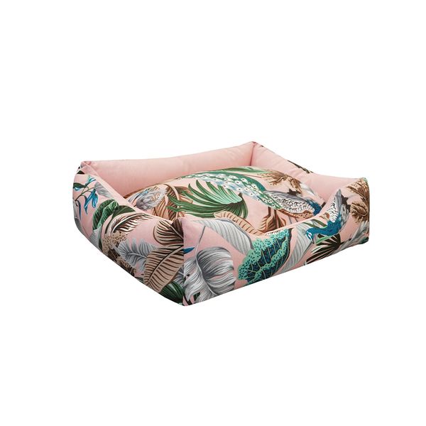 CAMA MASCOTA IMPERMEABLE AQUA CHICO HOJAS PALO ROSA (PT)