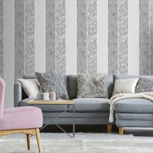 PAPEL TAPIZ VITTORIO MILAN STRIPE 0.52X10 MTS GREY