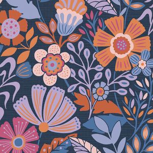 PAPEL TAPIZ ENVY OOPSY DAISY 0.52X10 MTS BLUE LILAC TANGERINE