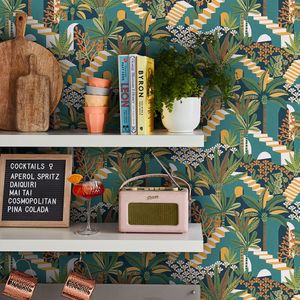 PAPEL TAPIZ ENVY VACAY 0.52X10 MTS TROPICAL NIGHT