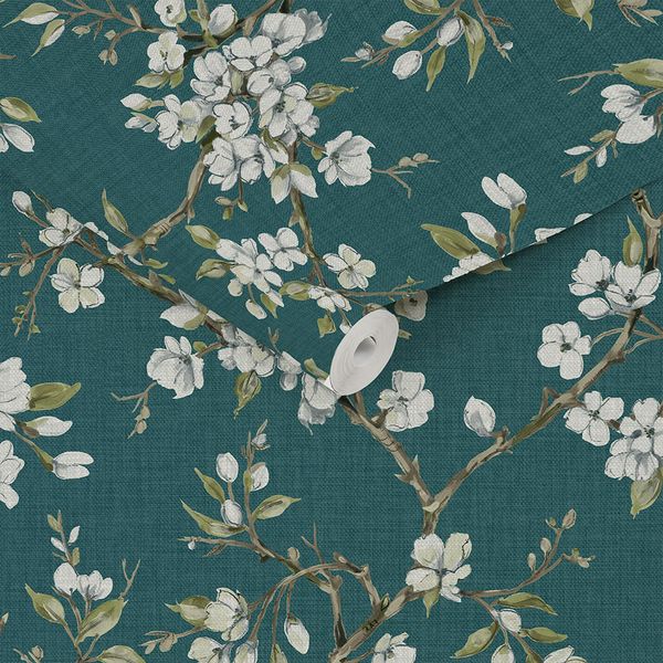 PAPEL TAPIZ SECRET GARDEN ELIZA 0.52X10 MTS TEAL