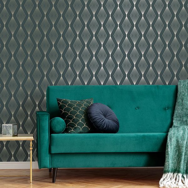 PAPEL TAPIZ JEWEL MARQUISE GEO 0.52X10 MTS EMERALD