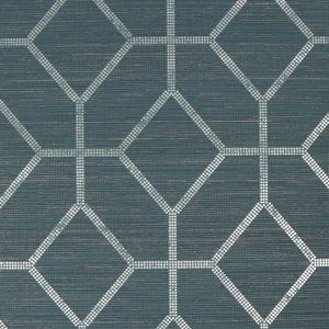 PAPEL TAPIZ OPULENCE ASSCHER GEO 0.52X10 MTS TEAL