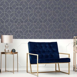 PAPEL TAPIZ OPULENCE ASSCHER GEO 0.52X10 MTS SAPPHIRE