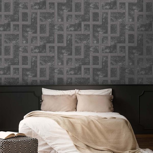 PAPEL TAPIZ OPULENCE GILDED GREEK KEY 0.52X10 MTS ONYX