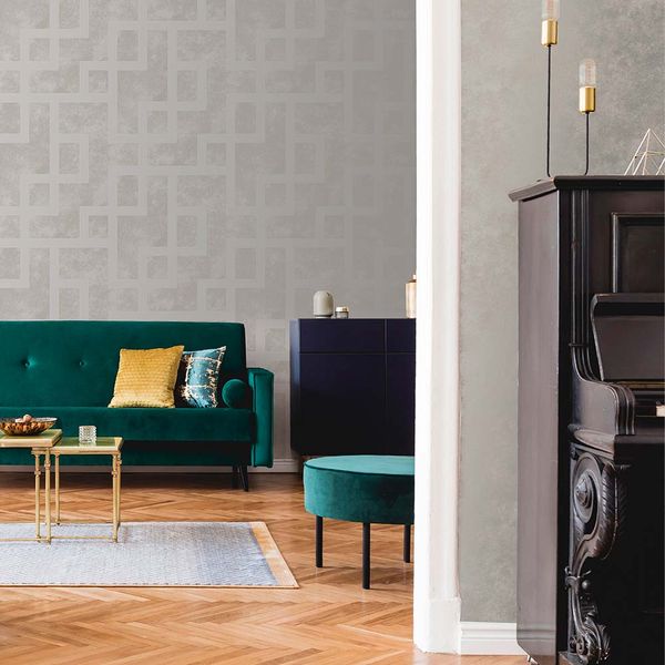 PAPEL TAPIZ OPULENCE GILDED GREEK KEY 0.52X10 MTS PEARL