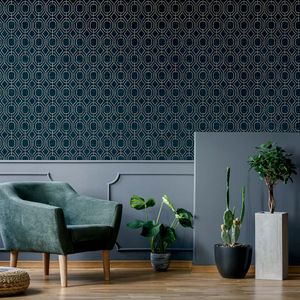 PAPEL TAPIZ SECRET GARDEN LUXE GEO 0.52X10 MTS TEAL