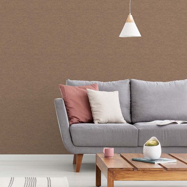 PAPEL TAPIZ PARADISE FENNE PLAIN 0.52X10 MTS RUST BROWN