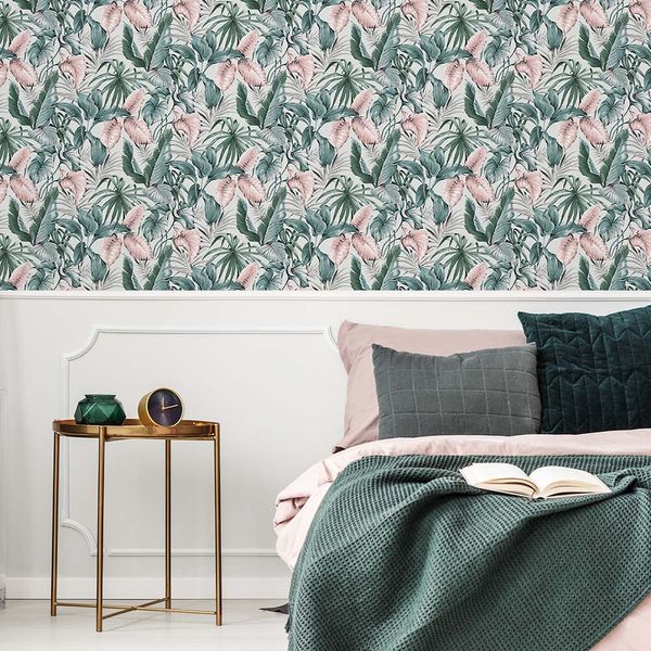 PAPEL TAPIZ PARADISE LEAVES EXOTIQUE 0.52X10 MTS LIGHT GREY