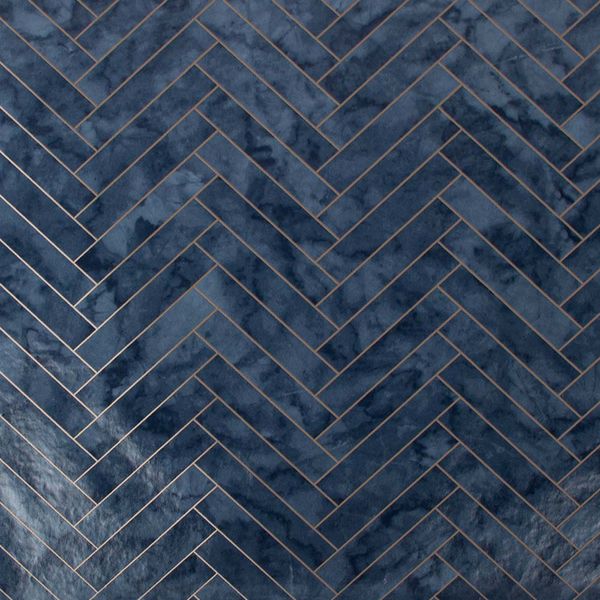 PAPEL TAPIZ OASIS MARBLE CHEVRON TILE 0.52X10 MTS NAVY