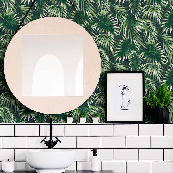 PAPEL TAPIZ OASIS ELEGANT LEAVES 0.52X10 MTS GREEN