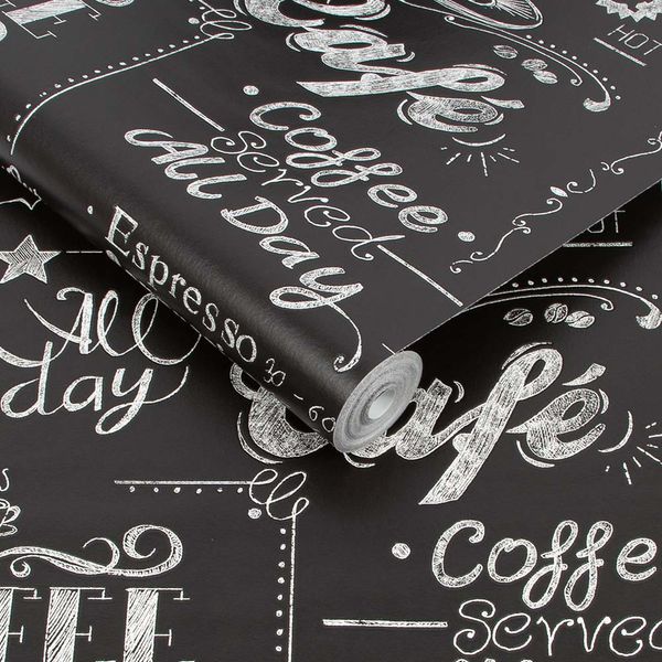 PAPEL TAPIZ OASIS COFFEE SHOP 0.52X10 MTS BLACK/WHITE