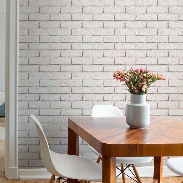 PAPEL TAPIZ OASIS BRICK 0.52X10 MTS WHITE/RED