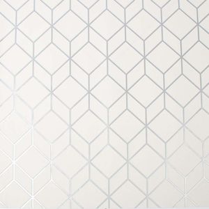 PAPEL TAPIZ OASIS MYRTLE GEO 0.52X10 MTS WHITE/SILVER